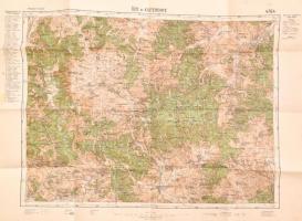 cca 1900 Ózd és Kisterenye környéke katonai térkép, hajtva 60x48 cm