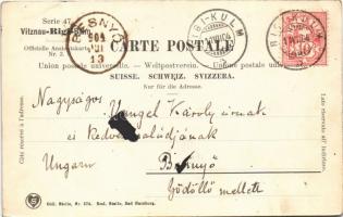 1904 Vitznau, Station und die Rigibahn / Rigi Swiss standard gauge rack railway station and turntabl...