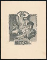 Franz von Bayros (1866-1924): Erotikus heliogravűr Die Geschichte der Zairette mappából. j.n. 12x10 cm