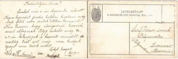 40. honvéd gyalogezred Auguszta főhercegnő szobra, a Hadsegélyező Hivatal Kiadványa. Légrády Testvér...