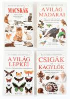 4 db Határozó Kézikönyv: Macskák, A világ madarai, A világ lepkéi, Csigák és Kagylók. Bp., 1994-1999, Panem-Panemex. Kiadói kartonált kötésben.