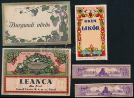 12 db régi italcímke (gróf Széchenyi-Wolkenstein Uradalom, Tatay József, stb.)