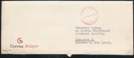 1970 Corvina Kiadó új évi üdvözlő kártyája (színes fametszet, jelzés nélkül), Szekeres György (1914-...