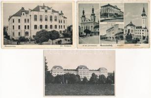 Marosvásárhely, Targu Mures; - 3 db RÉGI magyar városképes lap / 3 pre-1945 Transylvanian town-view postcards