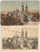 Nagyszeben, Hermannstadt, Sibiu; - 2 db RÉGI magyar városképes lap: ortodox székesegyház / 2 pre-1945 Transylvanian town-view postcards: Orthodox Cathedral