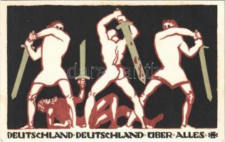 Deutschland, Deutschland über Alles! Künstler Postkarten herausgegeben vom Central Komitee der Deutschen Vereine vom Roten Kreuz. Kunstanstalt Weylandt litho