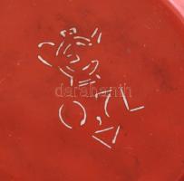 Piros és kék zománcozott két darab kávés kanna, jelzett, kopásokkal és lepattanásokkal, d:12cm d:9cm