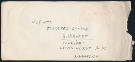 1967 Danilo Kiš (1935-1989) jugoszláviai író saját kézzel írt, francia nyelvű üdvözlő sorai egy üdvö...