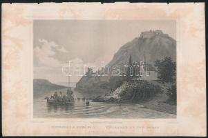 cca 1860 Ludwig Rohbock (1820-1883): Visegrád, Salamon tornya acélmetszet, 13x17 cm