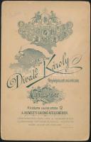 cca 1880 Divald Károly, Budapest lány fotója kabinetfotó 12x17 cm