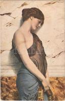 Tänzerin / Gently erotic lady art postcard. Apollon Sophia 3. s: Godward (EK)
