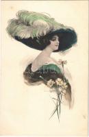 Lady art postcard. P.T.L. Art de Vienne No. 280. s: Schilbach