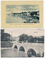 Crikvenica, Cirkvenica; - 2 db RÉGI városképes lap / 2 pre-1945 town-view postcards (W. L. Bp. 3855.)