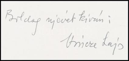 1967 Vincze Lajos (1914-2002): Boldog Új Évet Kíván Vincze Lajos 1968., offszet illusztráció, 14,5x8...