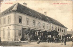 1908 Körmend, Batthyány tér, Grünbaum üzlete, Lloyd kávéház (EB)