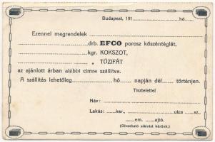 EFCO porosz kőszéntégla. Pongrácz és Pongrácz fekete gyémántja. Kinyitható reklám / Hungarian coal b...