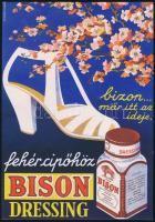 Fehér cipőhöz Bison dressing kereskedelmi plakát (karton) 1948 Grafikus: Stremnitzerné Villamosplakát 17 x 24 cm