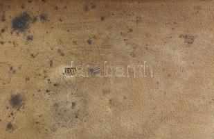 Ezüst cigarettatárca zománcozott berakással, monogrammal, jelzett, kopásokkal, 150g