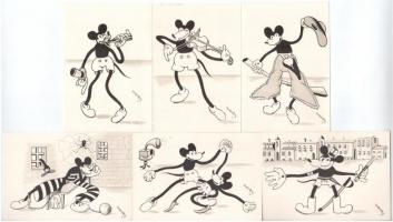 24 db Miki-egér levelezőlap. Rajzolta: Bisztriczky József. Földes Ede kiadása - Teljes képeslap soro...