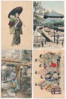 12 db RÉGI japán és kínai képeslap jó minőségben: városok, folklór, uralkodók / 12 pre-1945 Japanese...