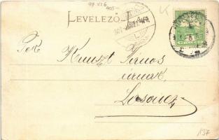 1907 Budapest VII. Erzsébet körút, Király nagy kávéház. Kl.V. Bp. Montázs hölgyekkel, urakkal, fényk...