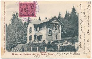 1904 Szebenjuharos, Hohe Rinne, Paltinis; gyógyház. Ritka erdélyi hotelposta! / Tannhof. Kurhaus auf der Hohen Rinne 1903 2 h. / sanatorium, very rare Transylvanian hotel post. TCV card (kis szakadás / small tear)