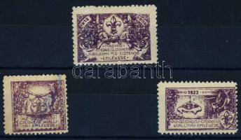 1922 Cserkészkiállítás és Jubileum sor 3 db