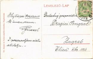 1909 Nagykanizsa, Fő út. Krausz és Farkas 741. + "NAGY-KANIZSA-BROD 61. SZ." mozgóposta (k...