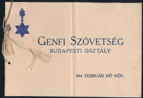 1914 Meghívó a Genfi Szövetség budapesti osztályának báljára + tiszteletjegy