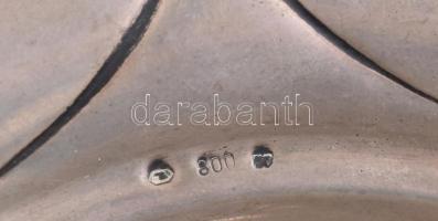 Ezüst (Ag) tálka. Virágos díszítéssel. Jelzett, mesterjegyes, hibátlan. / Silver tray. Hallmarked, d...