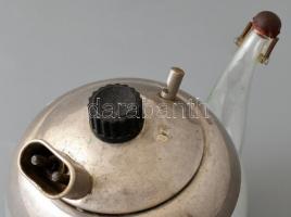 XX. sz. közepe. Art deco üveg és fém teafőző kanna, ritka elektromos típus / Vintage electric tea po...