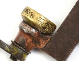 Vadász peremező. fa, vas, réz. XIX. sz. vége. / Hunter bullett-shell maker machine 21x14 cm