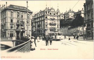 Zürich, Zurich; Hotel Central, tram, bicycle (EM)