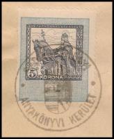 1921 Szombathely, izraelita vallású személy halotti anyakönyvi kivonata, irredenta pecséttel