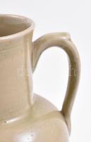 Zsolnay vizes kancsó. Mázas keménycserép. Jelzett (benyomott Zsolnay Pécs) XIX. sz. vége. Kopásokkal...