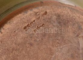 Zsolnay vizes kancsó. Mázas keménycserép. Jelzett (benyomott Zsolnay Pécs) XIX. sz. vége. Kopásokkal...