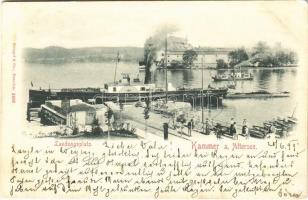 1899 Schörfling am Attersee, Kammer, Landungsplatz / castle, pier, "Franz Ferdinand" steamship (EK)