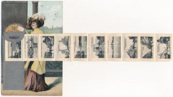 Budapest. Leporello postaládával és hölggyel