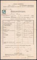 1918 Bp., Női kereskedelmi szaktanfolyam bizonyítványa izraelita vallású egyén számára
