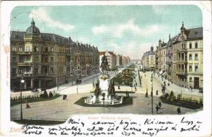 1902 Szczecin, Stettin; Kaiser Wilhelm Strasse / street view (EK)