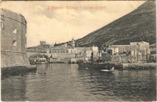 1916 Dubrovnik, Ragusa; Entrata nel Porto / port, steamship + "K.u.K. Kriegsmarine-Torpedo-Depot-Schiff" "K.u.K. Marinefeldpostamt Pola" (EK)