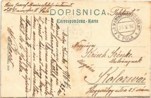 1916 Dubrovnik, Ragusa; Entrata nel Porto / port, steamship + "K.u.K. Kriegsmarine-Torpedo-Depo...