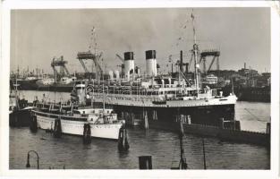 1938 Hamburg, Dampfer Monte Rosa im Hafen / German steamship (EK)