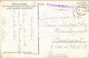 1917 Das Heimatsdorf in der Christnacht. Weihnachtskarte des Kriegsfürsorgeamtes Bozen-Gries "F...