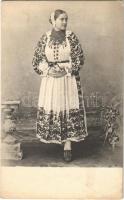 Croatian folklore, lady in traditional costume (EB)