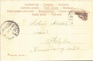 1901 Amusantes Spiel / Lady art postcard, Cupid. Amor & Co. Ser. AB. 5. s: Hans Starcke (EM)