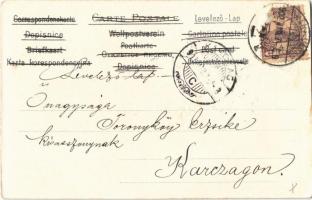 1902 Lady art postcard, clover. Serie 707. No. 4. Art Nouveau, litho (EK)