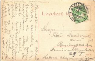 1909 Esztergom, Kossuth Lajos utca, lovaskocsik, üzletek. W.L. 132