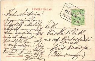 1911 Gyopáros (Orosháza), park részlet. W.L. Bp. 7500-49. Wigner Géza kiadása + "GYOPÁROS FÜRDŐ...