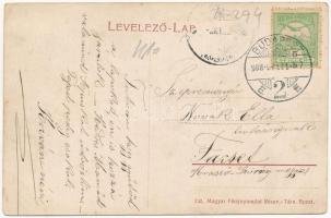 1908 Budapest XI. Kelenföld, Mattoni-féle Erzsébet királyné sósfürdő, zenepavilon és fürdőpark